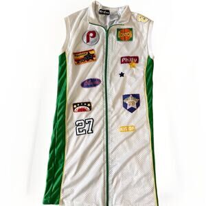 Y2k 2000s Sports Tunic Dress Sleeveless Womens Small Racing Philly Boston Nascar